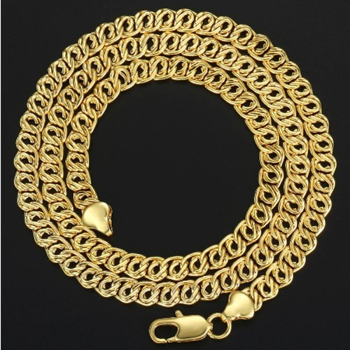 Kette gold vergoldet 7mm - vergoldet,