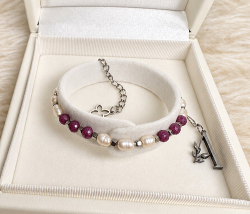 Armband edelsteine mit rubin - mit,